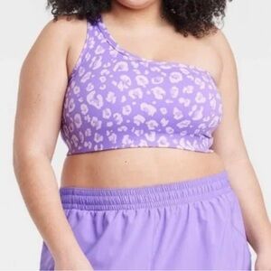 All In Motion Women's Light Support Brushed Sculpt Asymmetrical Sports Bra